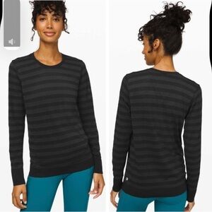 Lululemon breeze by striped long sleeve crew neck shirt size 10